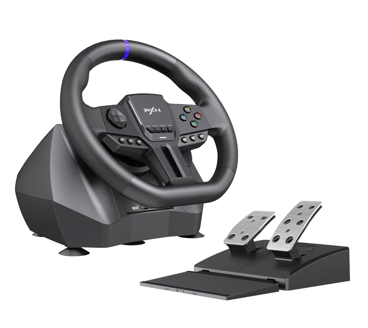 PXN V900 GEN2 ADJUSTABLE ROTATION 270° AND 900° ANGLES GAMING STEERING WHEEL WITH LINEAR PEDALS