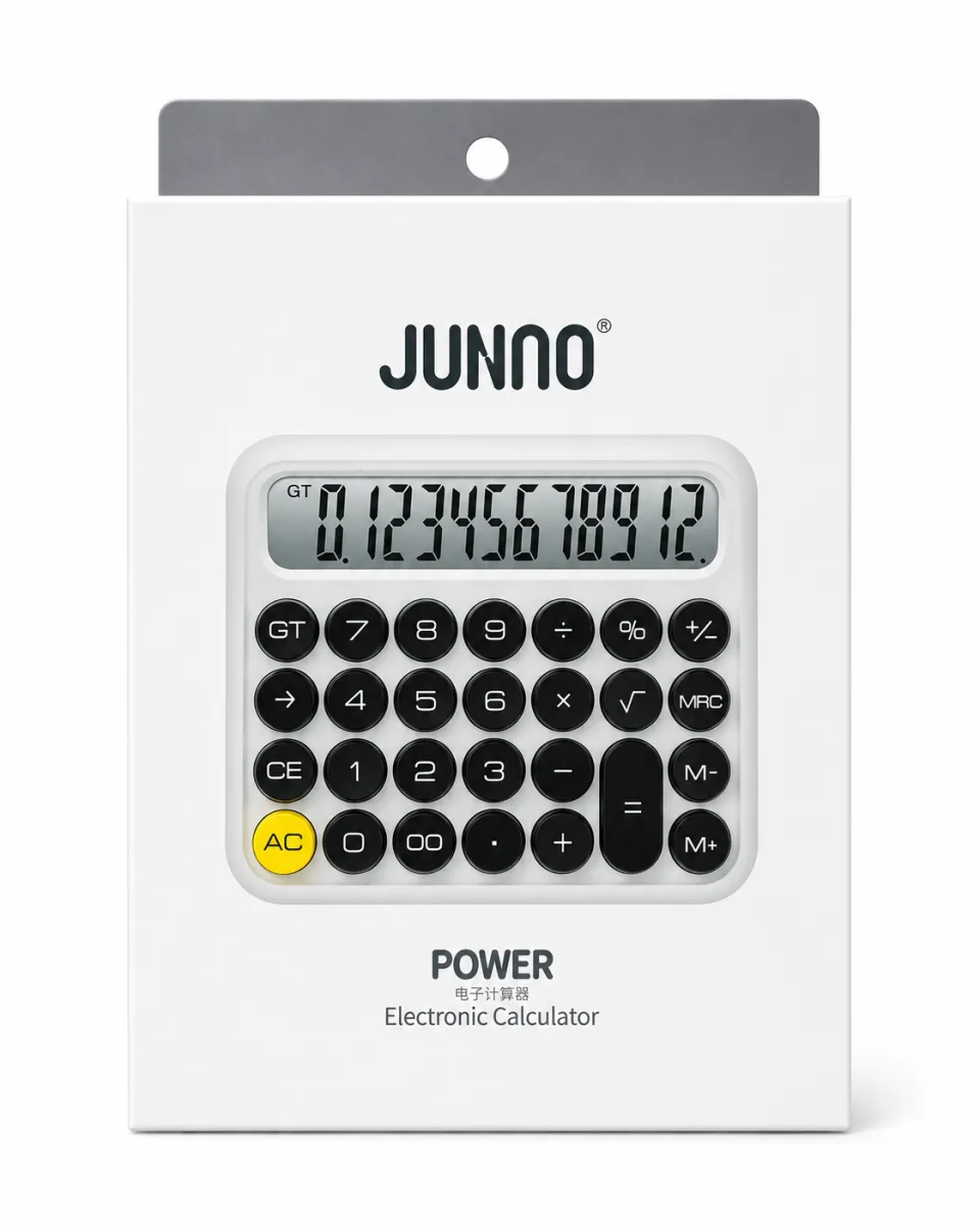 JUNNO JN-800 12 DIGITS ELECTRONIC CALCULATOR WITH FASHION MECHANICAL KEY
