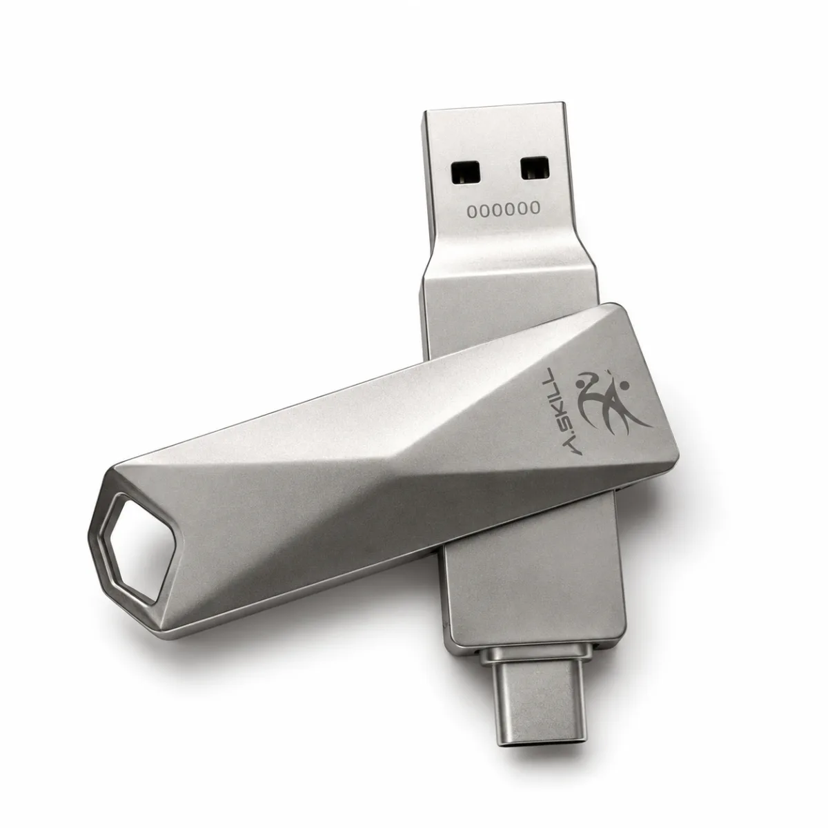 A.SKiLL F379M 64GB SILVER METEL PENDRIVE WITH OTG