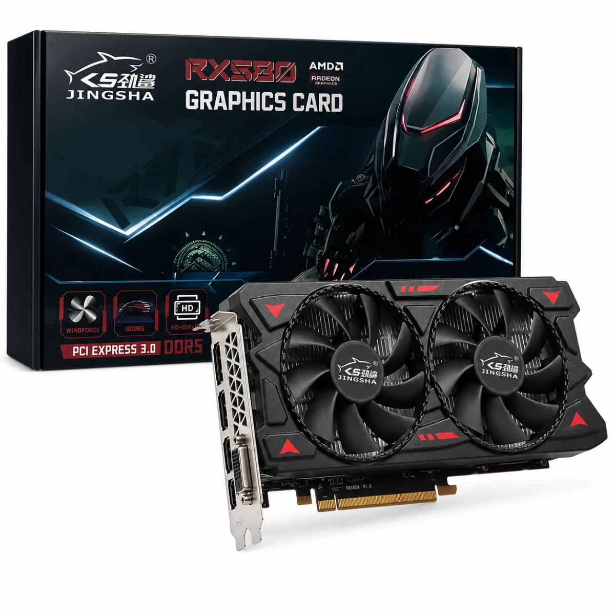 JINGSHA RX580 8GB 256BIT DUAL FANS GAMING AMD GRAPHICS CARD