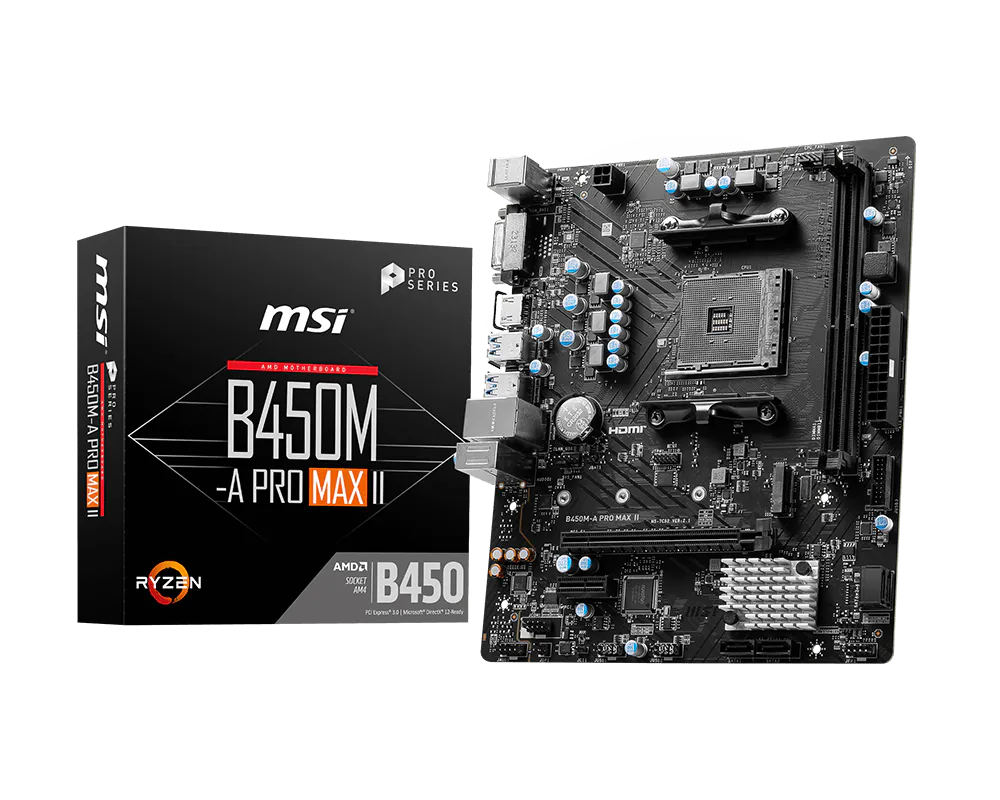 MSI B450M-A PRO MAX II AM4 PRO SERIES AMD SOCKET ATX MOTHERBOARD