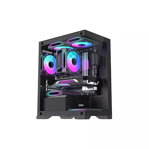 OVO CC4315-B 3-ARGB INFINITY FAN ICE GAMING CASING (BLACK)