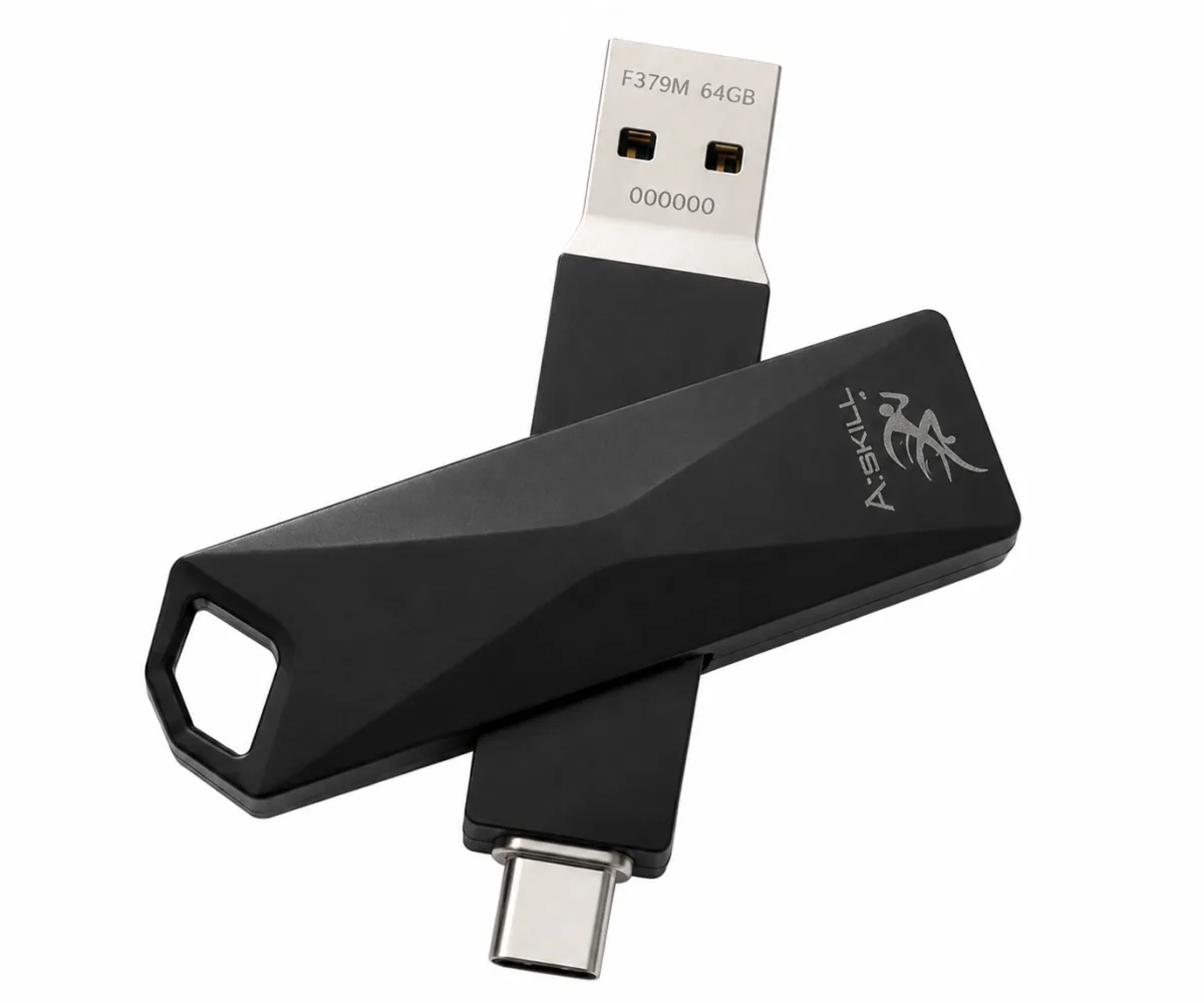A.SKILL F379 PRO 64GB BLACK METEL PENDRIVE WITH OTG