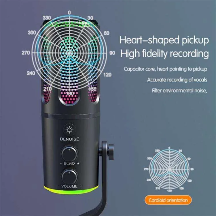 YANMAI SU-8 RGB BREATH LIGHTS WIRELESS USB CONDENSER MICROPHONE