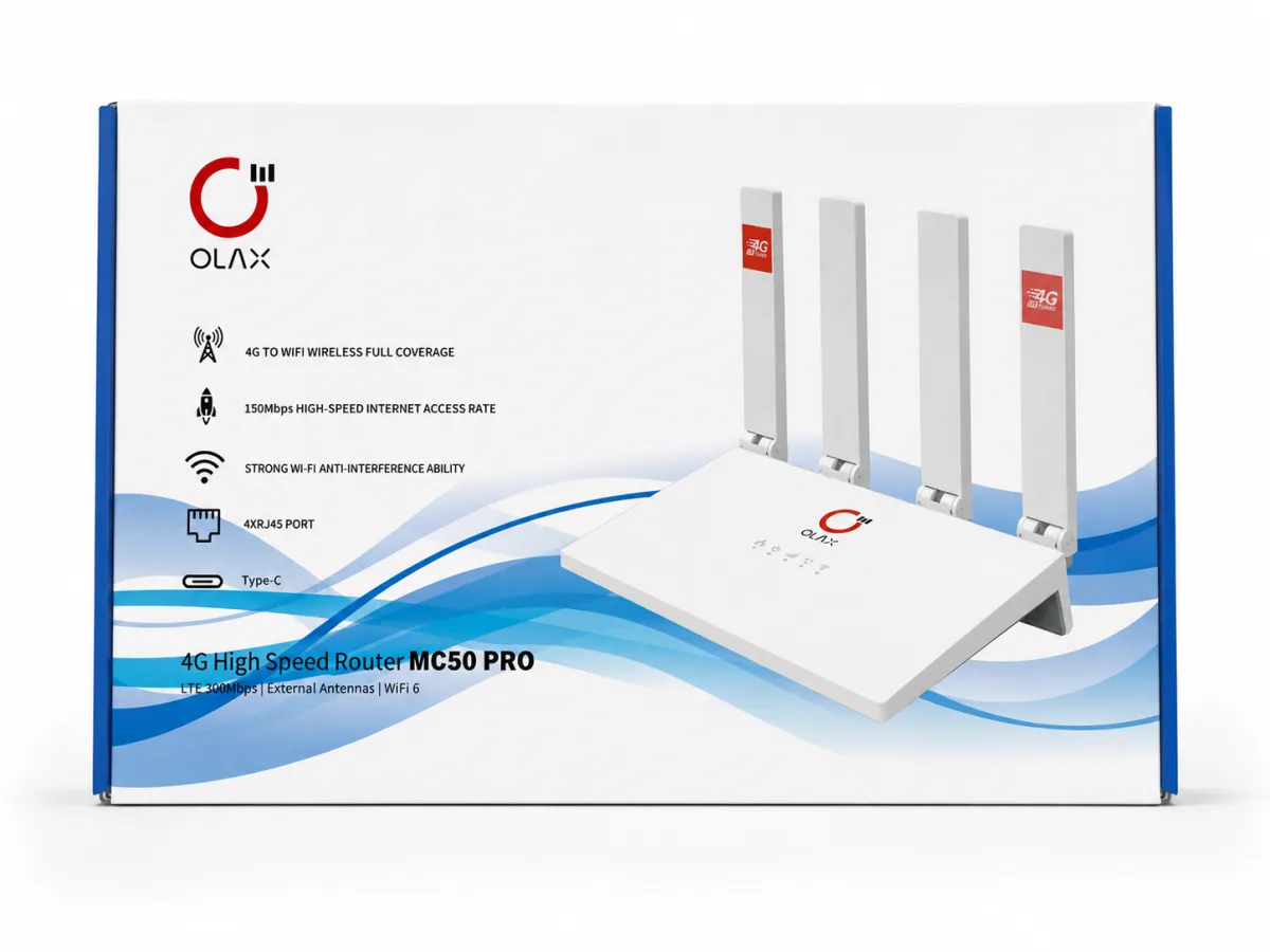OLAX MC50 PRO 150Mbps 4G LTE SIM & RJ45 ETHERNET CPE WI‑FI ROUTER