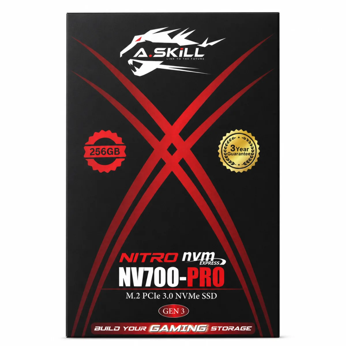 A.SKiLL NV700-PRO NITRO HEATSINK 256GB NVMe M.2 SOLID STATE DRIVE