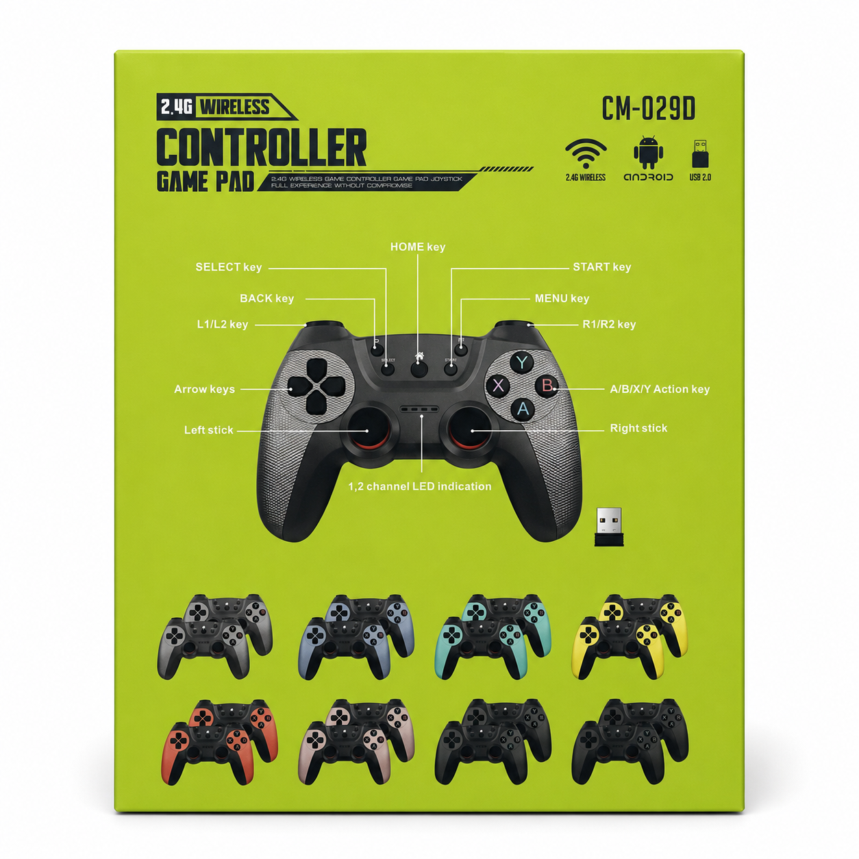 CM-029D 2.4G WIRELESS DOUBLE GAMEPAD CONTROLLER