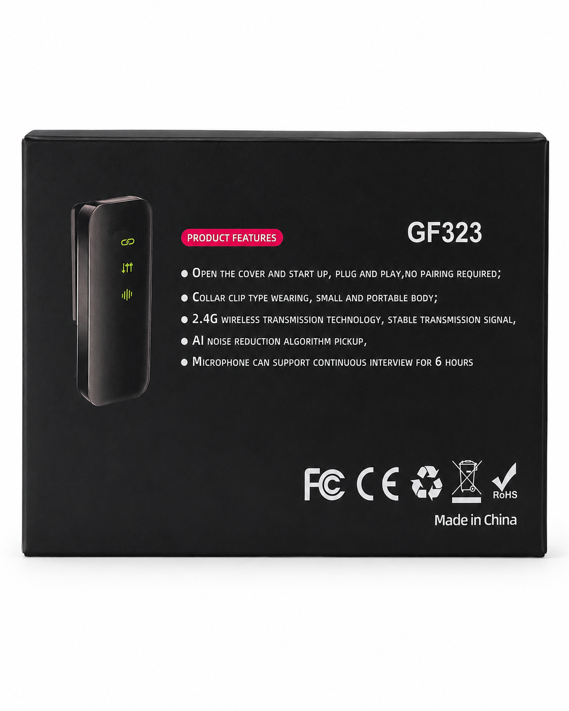 YANMAI GF323 TYPE-C WIRELESS LAVALIER MICROPHONE WITH CHARGING CASE