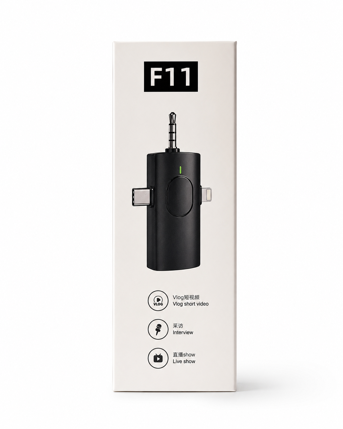 F11-2 WIRELESS COLLAR MICROPHONE FOR IPHONE/ANDROID/TYPE C